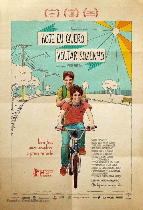 Hoje Eu Quero Voltar Sozinho - Brazilian Movie Poster