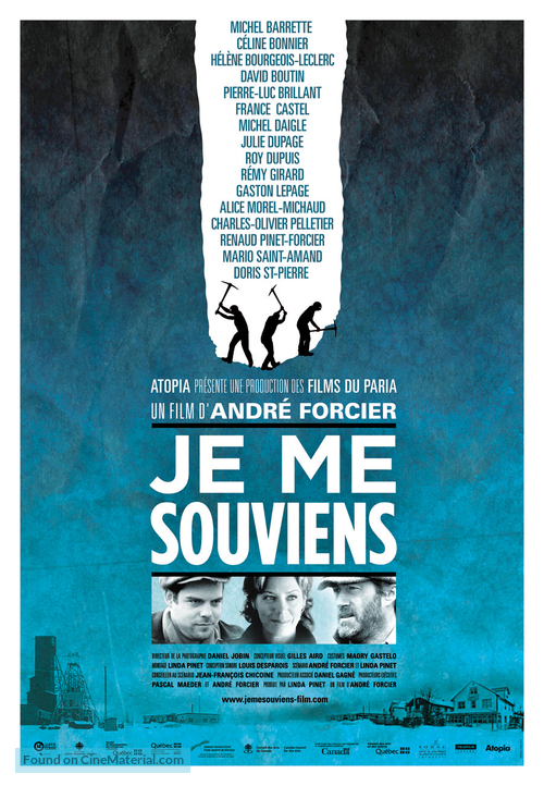 Je me souviens - Canadian Movie Poster