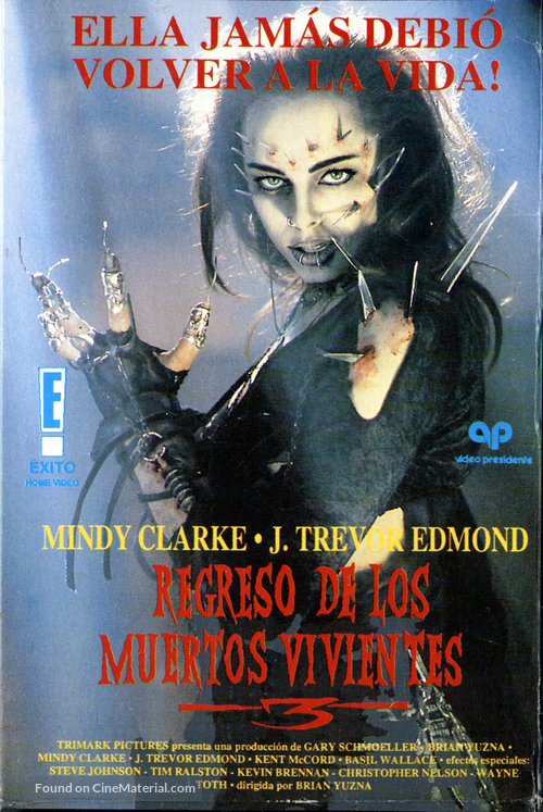 Return of the Living Dead III - Mexican VHS movie cover