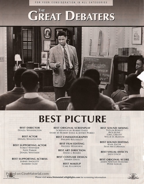 The Great Debaters - For your consideration movie poster