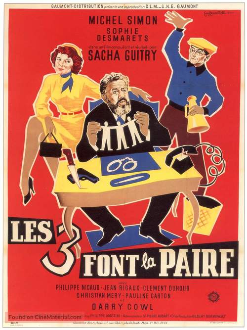 Les 3 font la paire - French Movie Poster