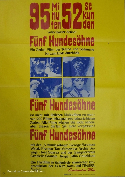 Cinque figli di cane - German Movie Poster