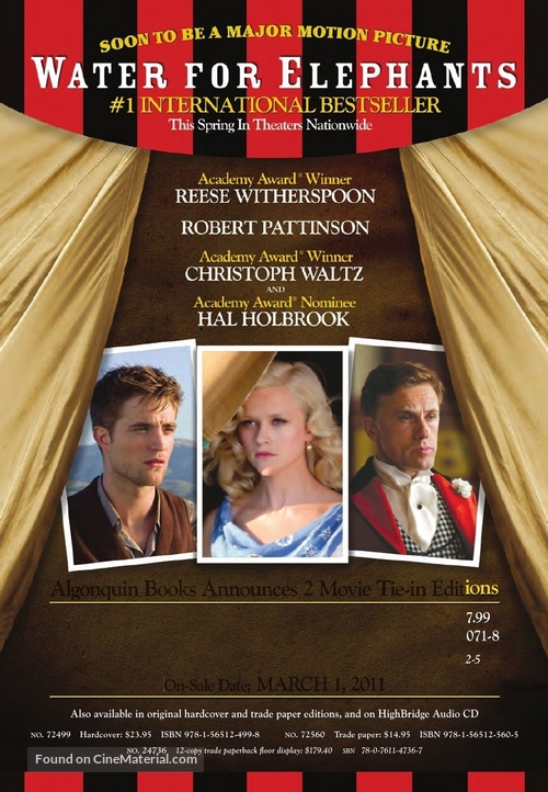 Water for Elephants - Movie Poster