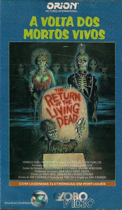 The Return of the Living Dead - Brazilian VHS movie cover