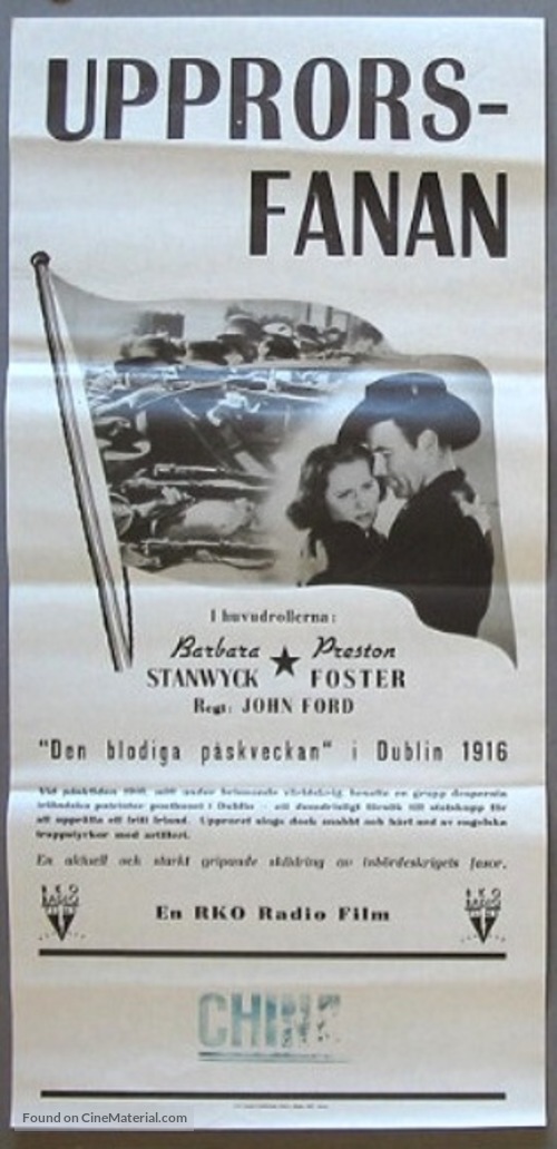 The Plough and the Stars - Swedish Movie Poster