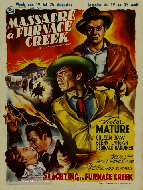 Fury at Furnace Creek - Belgian Movie Poster