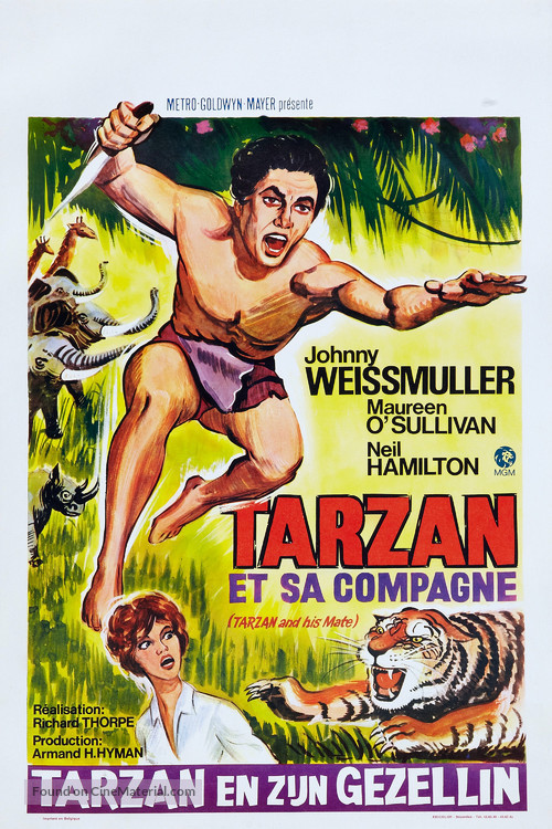 Tarzan and His Mate - Belgian Movie Poster