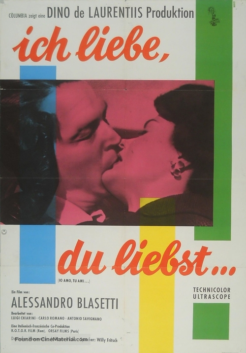 Io amo, tu ami - German Movie Poster