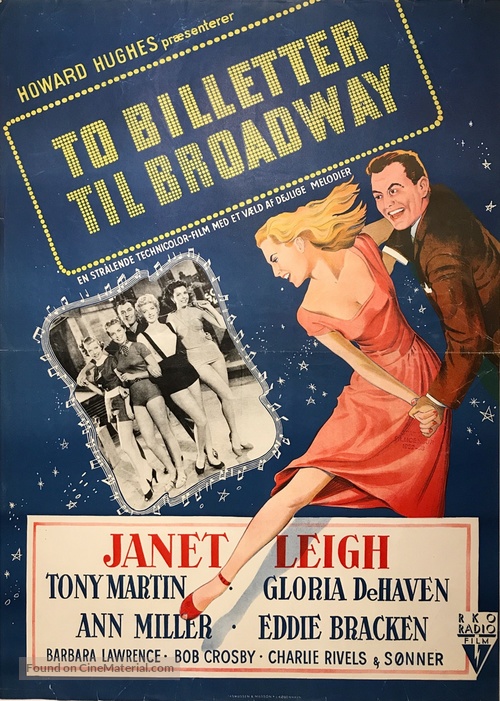 Two Tickets to Broadway - Danish Movie Poster