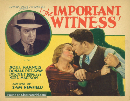 The Important Witness - Movie Poster