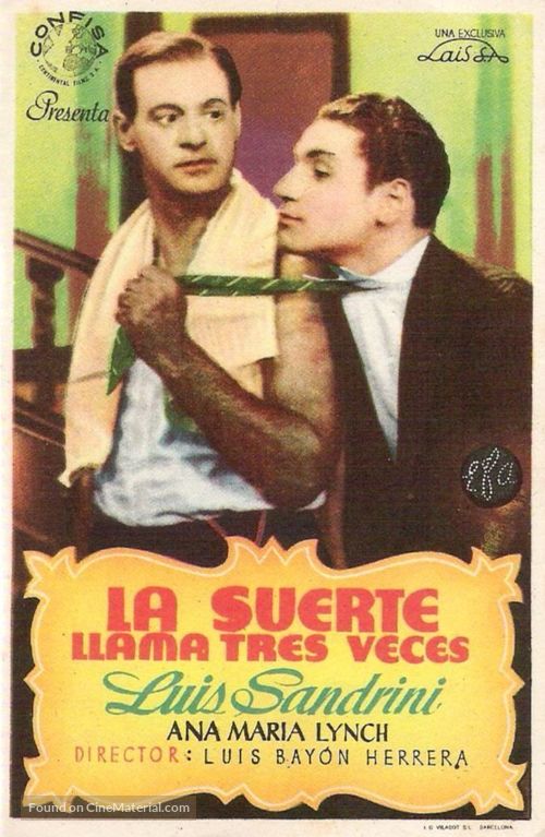 La suerte llama tres veces - Spanish Movie Poster