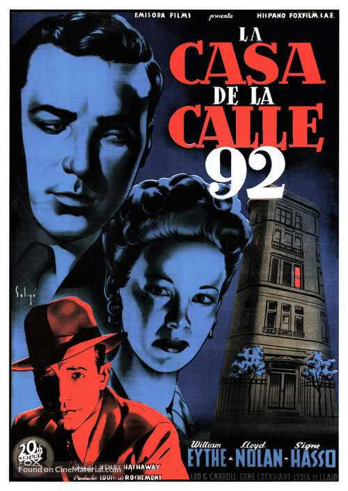The House on 92nd Street - Spanish Movie Poster
