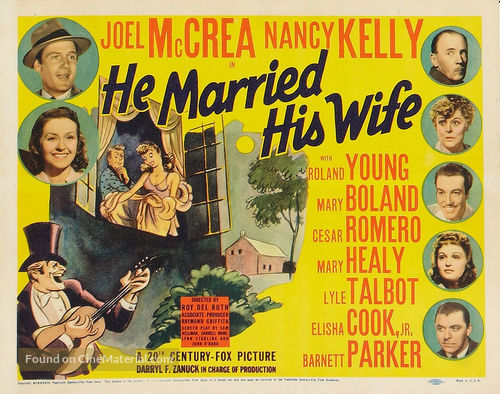 He Married His Wife - Movie Poster