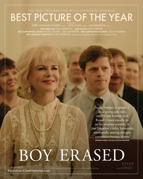 Boy Erased - For your consideration movie poster
