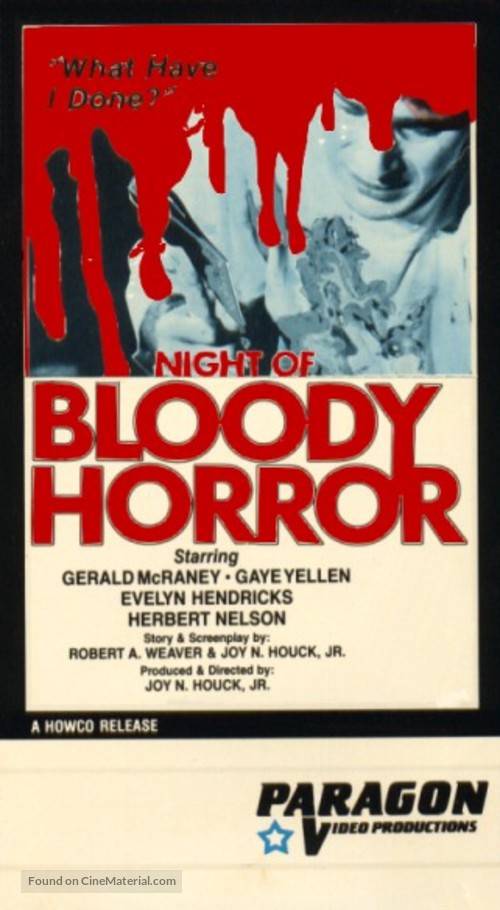 Night of Bloody Horror - VHS movie cover