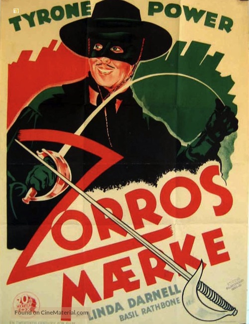 The Mark of Zorro - Swedish Movie Poster