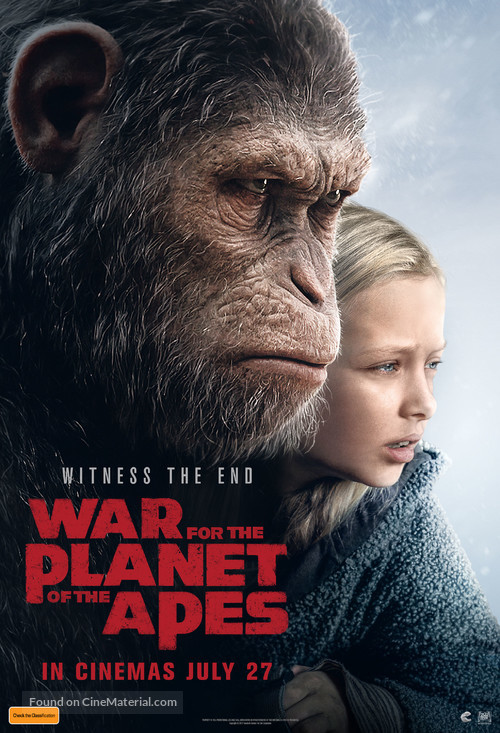 War for the Planet of the Apes - Australian Movie Poster