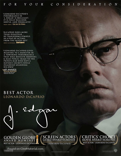J. Edgar - For your consideration movie poster