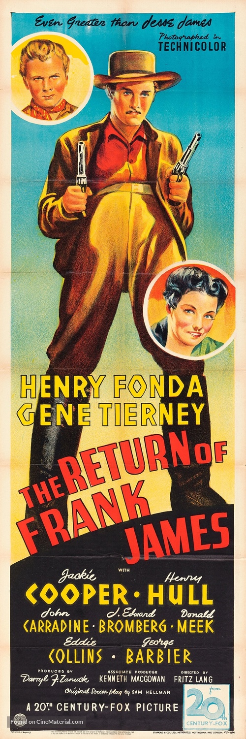 The Return of Frank James - British Movie Poster