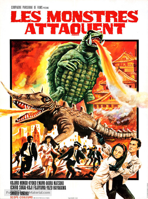 Daikaij&ucirc; kett&ocirc;: Gamera tai Barugon - French Movie Poster