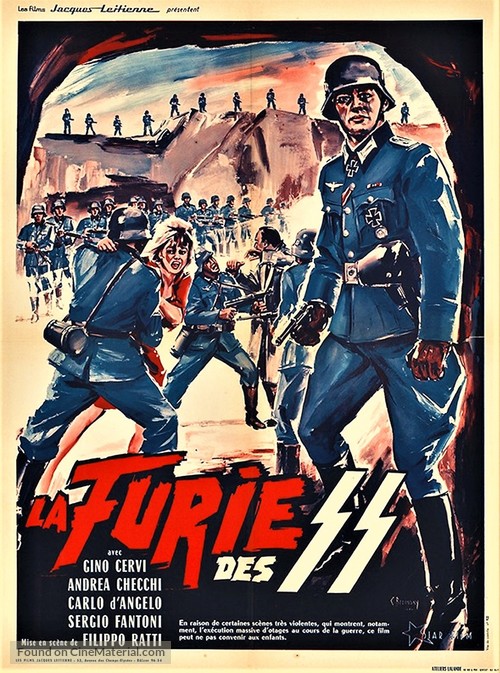 Dieci italiani per un tedesco (Via Rasella) - French Movie Poster