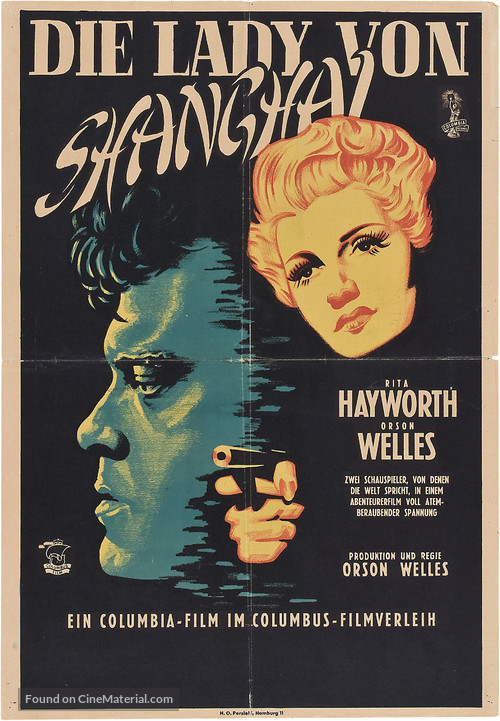 The Lady from Shanghai - German Theatrical movie poster