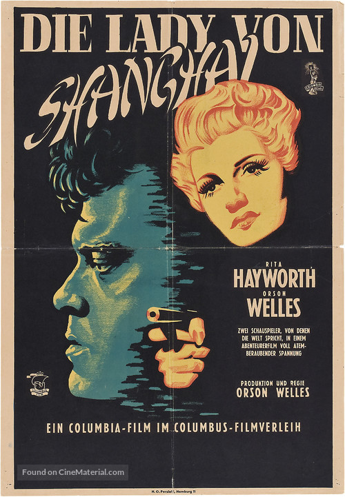 The Lady from Shanghai - German Theatrical movie poster