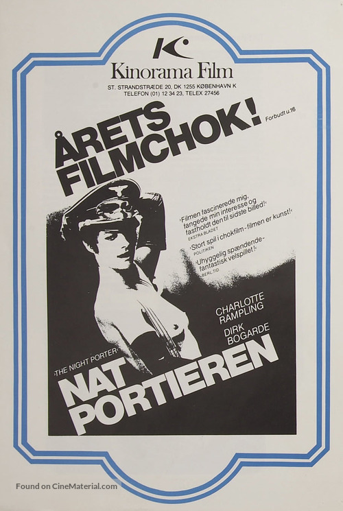 Il portiere di notte - Danish Movie Poster