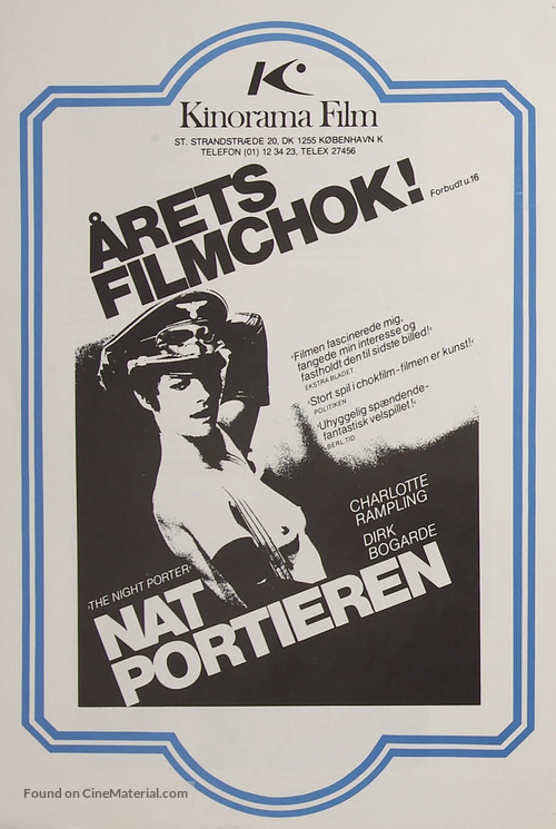 Il portiere di notte - Danish poster