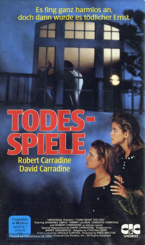 I Saw What You Did - German VHS movie cover