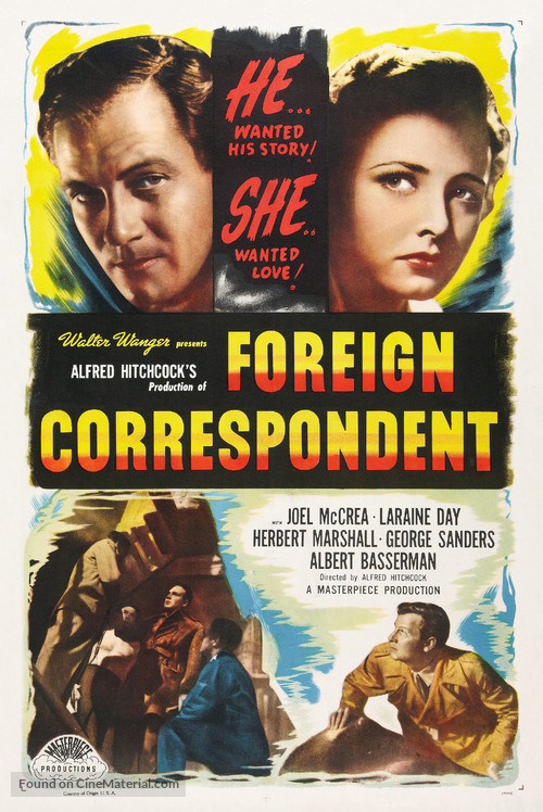 Foreign Correspondent - Re-release movie poster