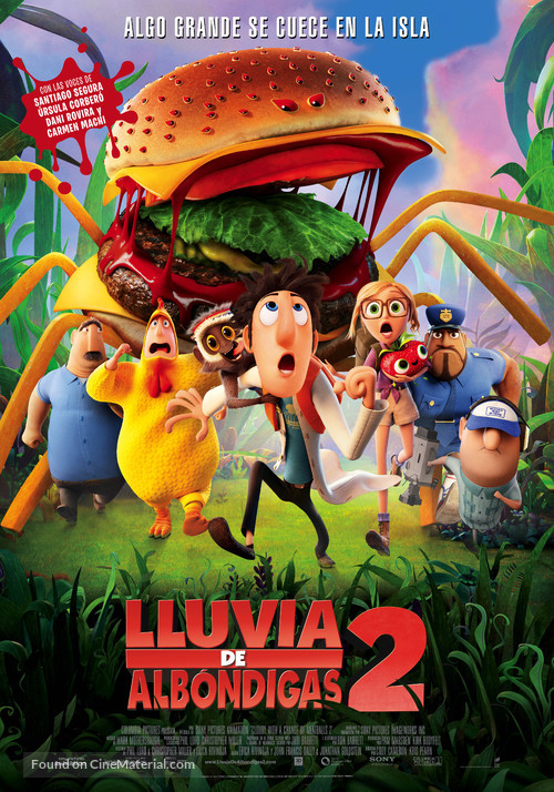 Cloudy with a Chance of Meatballs 2 - Spanish Movie Poster