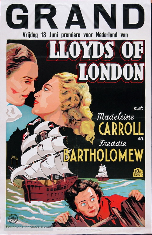 Lloyd&#039;s of London - Dutch Movie Poster