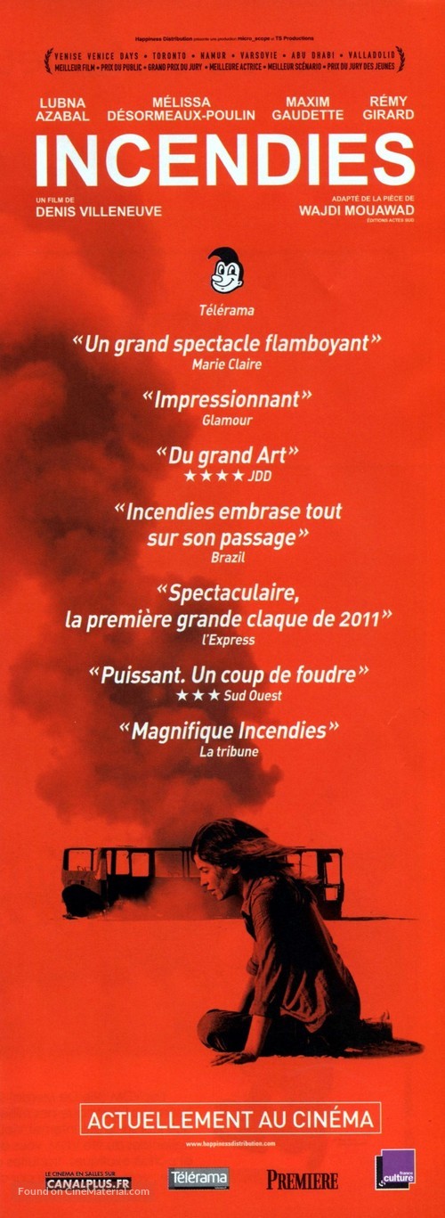 Incendies - French Movie Poster