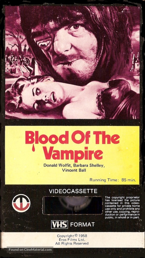 Blood of the Vampire - VHS movie cover