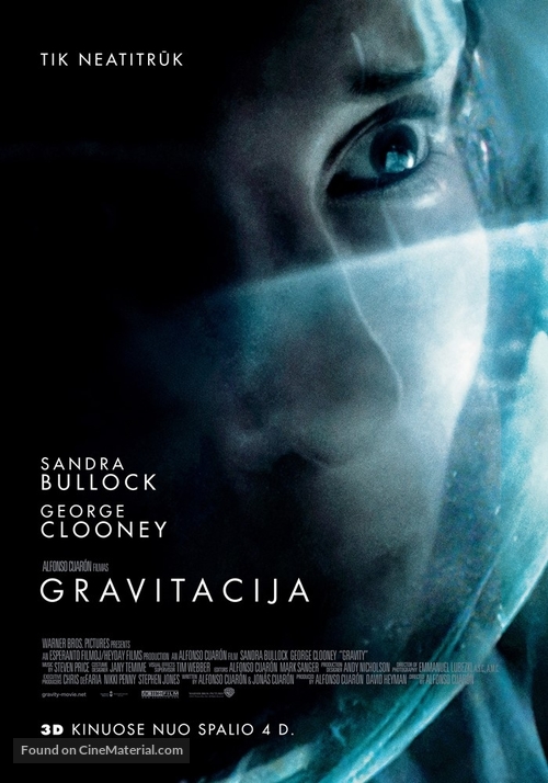 Gravity - Lithuanian Movie Poster