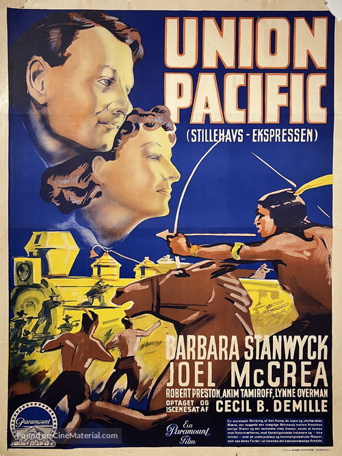 Union Pacific - Danish Movie Poster