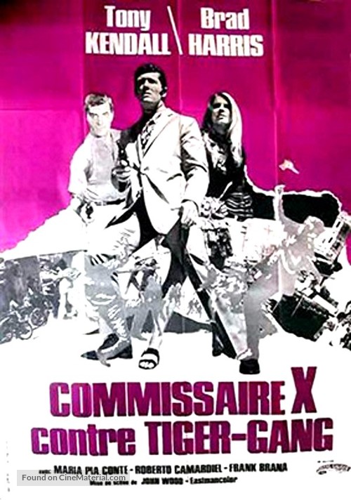 Kommissar X jagt die roten Tiger - French Movie Poster