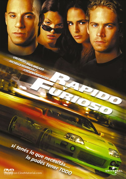 The Fast and the Furious - Argentinian DVD movie cover
