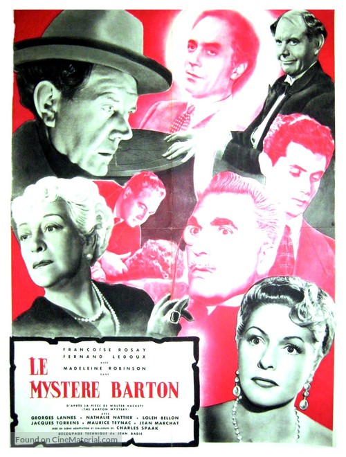 Le myst&egrave;re Barton - French Movie Poster
