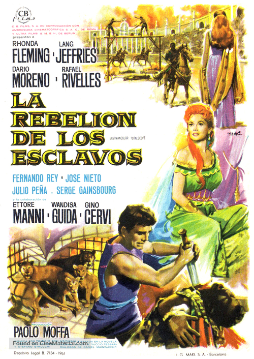 Rivolta degli schiavi, La - Spanish Movie Poster