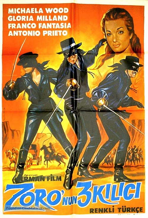 Le tre spade di Zorro - Turkish Movie Poster