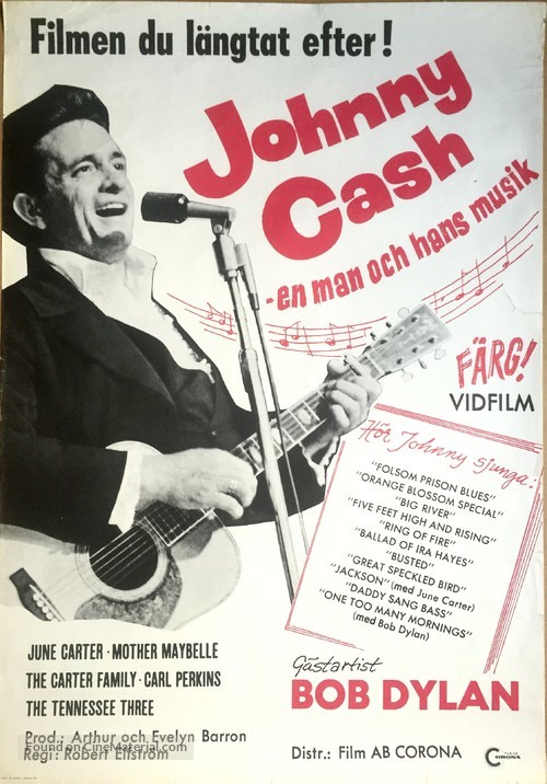Johnny Cash! The Man, His World, His Music - Swedish Movie Poster