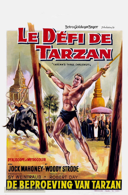 Tarzan&#039;s Three Challenges - Belgian Movie Poster