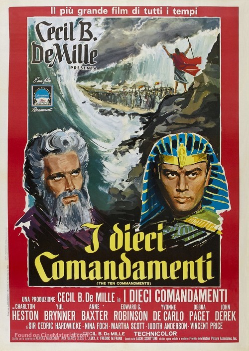 The Ten Commandments - Italian Re-release movie poster