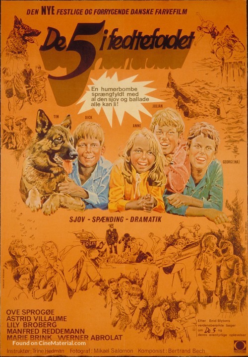 De 5 i fedtefadet - Danish Movie Poster