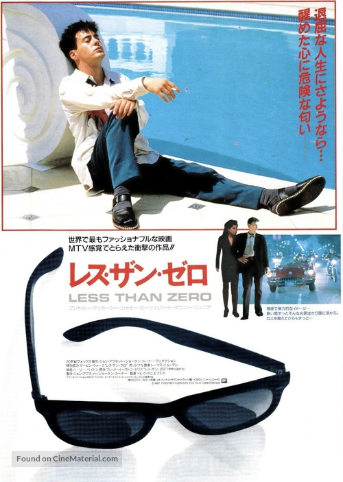 Less Than Zero - Japanese Movie Poster