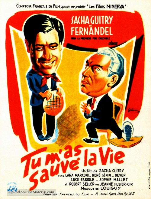 Tu m&#039;as sauv&eacute; la vie - French Movie Poster