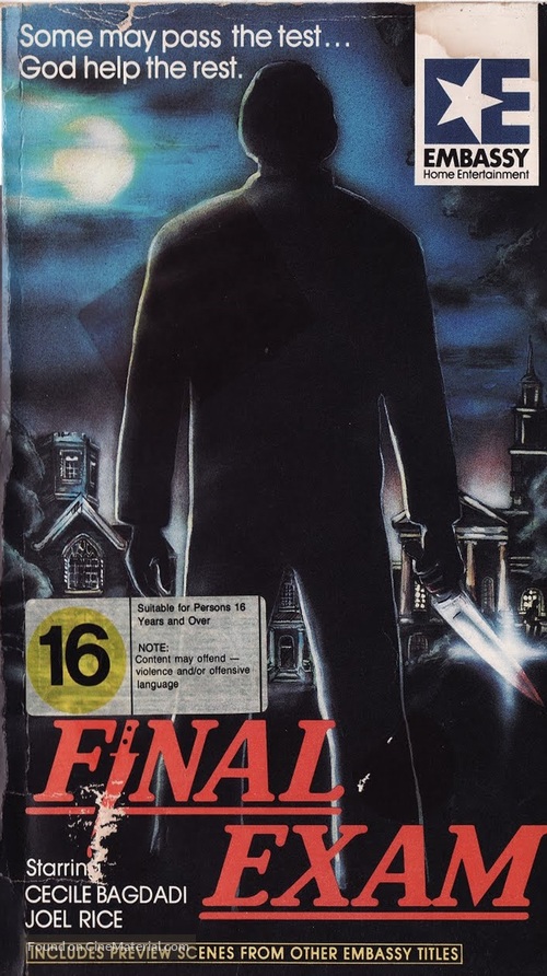 Final Exam - New Zealand VHS movie cover
