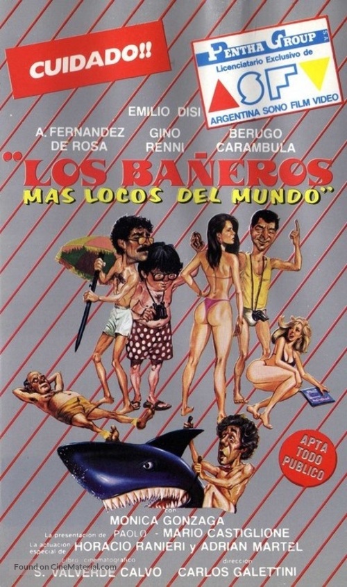 Los ba&ntilde;eros m&aacute;s locos del mundo - Argentinian VHS movie cover